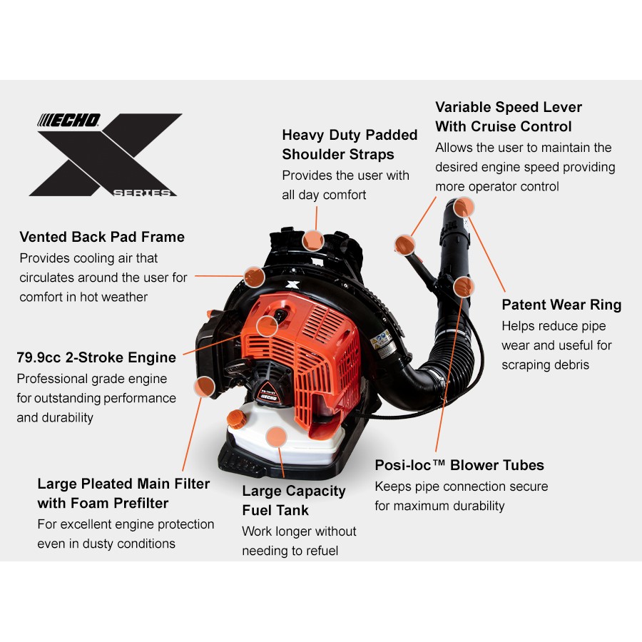 Echo X Series PB-7910T Backpack Blower - Image 2